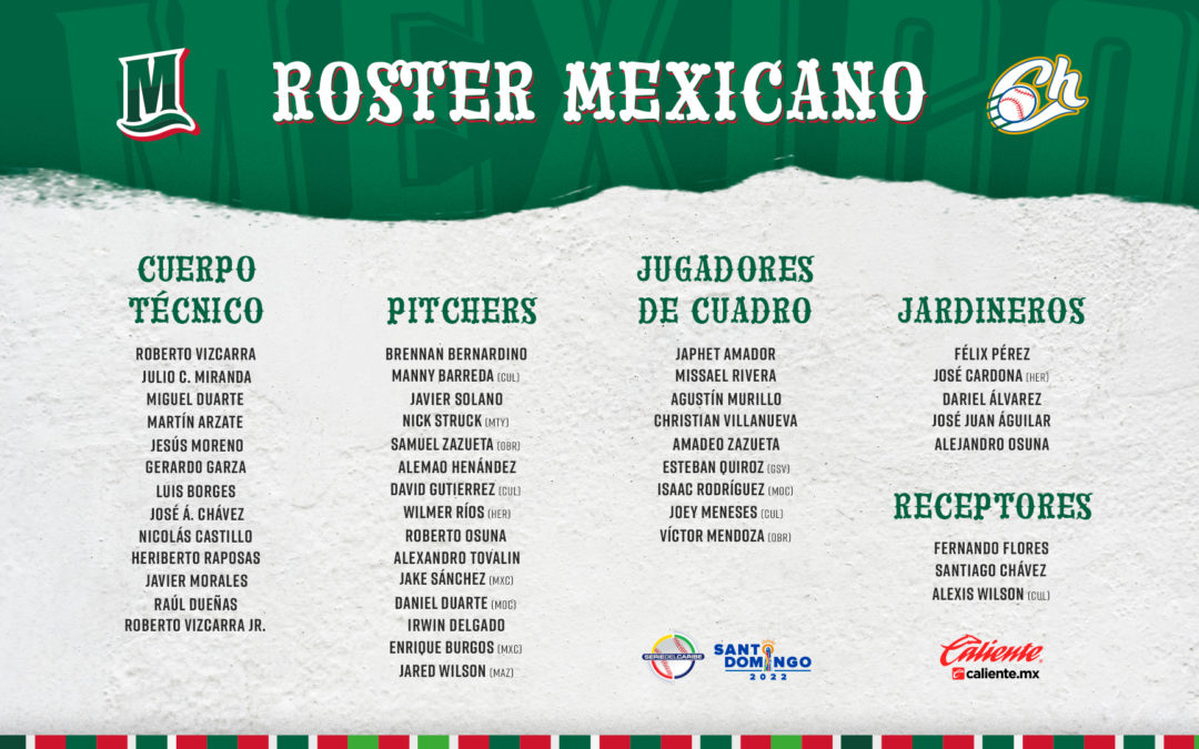ROSTER DE MÉXICO PARA LA SERIE DEL CARIBE SANTO DOMINGO 2022